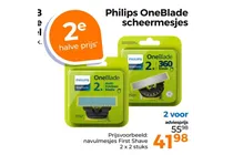 philips oneblade navulmesjes first shave