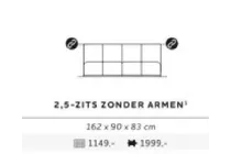 2 5 zits bank zonder armen