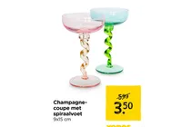 champagne coupe met spiraalvoet