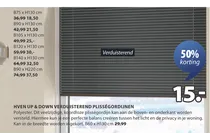 hven up down verduisterend plissegordijn