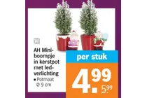 mini boompje in kerstpot met led verlichting