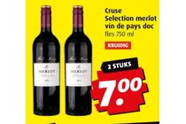 cruse selection merlot vin de pays doc