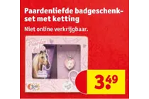 paardenliefde badgeschenk set met ketting