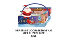 kerstmis voorleesboekje met puzzelslee