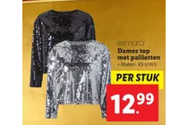 dames top met pailletten