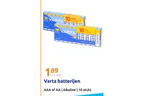 varta aaa of aa alkaline batterijen