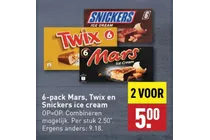 mars twix en snickers ice cream