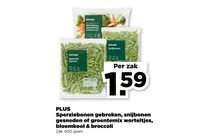 sperziebonen gebroken snijbonen gesneden groentemix worteltjes bloemkool broccoli