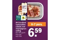 varkensfiletrollade met champignonvulling