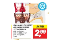 italiaans dessert of sneeuwster stoofperen