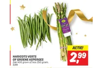 haricots verts of groene asperges