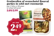 gratinrollen of ovenschotel roseval partjes in schil met rozemarijn