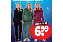 dames loungebroek of sweater