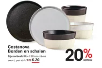 bord 28 cm creme zwart