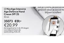 novage intensive age defence hand cream spf 25