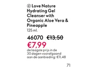 hydrating gel cleanser with organic aloe vera pineapple