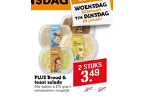 plus brood toast salade