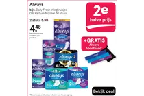 always daily fresh inlegkruisjes 0 parfum normal