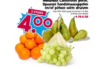 hollandse conference peren spaanse handsinaasappelen en of pitloze witte druiven