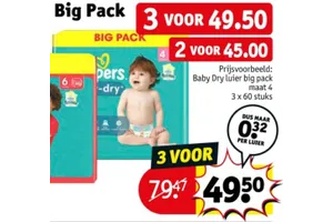 baby dry luier big pack