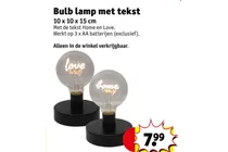 bulb lamp met tekst