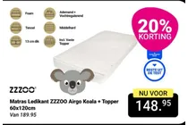 matras ledikant zzzoo airgo koala topper