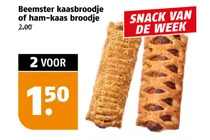 beemster kaasbroodje of ham kaas broodje