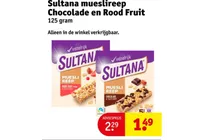 mueslireep chocolade en rood fruit