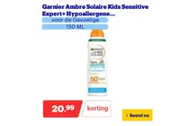 garnier ambre solaire kids sensitive expert hypoallergene zonnebrandcreme