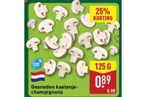 gesneden kastanje champignons