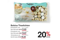 bolsius theelichten 8 branduren wit
