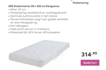 kindermatras kangoeroe
