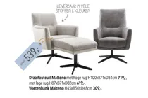 draaifauteuil malteno hoge rug