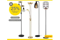 zwarte metalen kooi vloerlamp