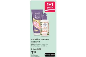 andrelon 1 minuut wow masker pro nature coco curl creation leave in