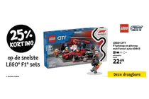 lego city f1 pitstop en pitcrew met ferrari auto