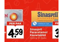 sinaspril paracetamol kauwtablet