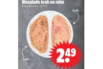 vissalade krab en zalm