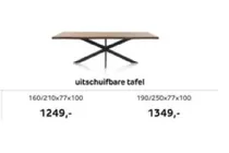 uitschuifbare tafel