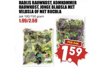 jonge bladsla met veldsla of met rucola