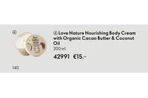 love nature nourishing body cream with organic cacao butter coconut oil