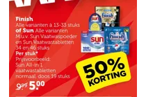 finish vaatwastabletten en vaatwaspoeder
