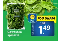 gewassen spinazie