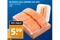 verse zalmfilet met huid