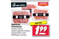 salame milano salame spianata romana of prosciutto crudo