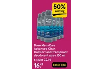 dove men care advanced clean comfort anti transpirant deodorant spray