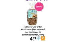 glutenvrij desembrood met pompoen en zonnebloempitten