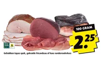 gebakken tapas spek gekruide fricandeau of luxe runderrookvlees