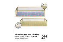 gouden tray met blokjes