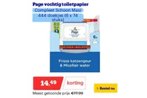 page vochtig toiletpapier compleet schoon maxi